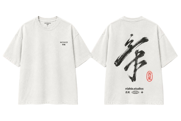 nishio.studios matcha tee in white